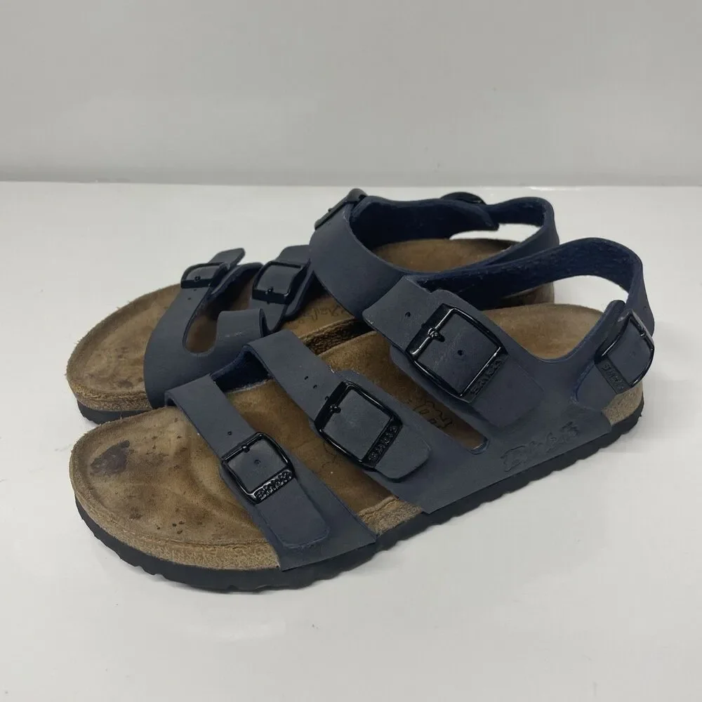 Birkenstock Womens Blue Birkis Ellise Strappy Blue L7 M5 245 Good Condition
